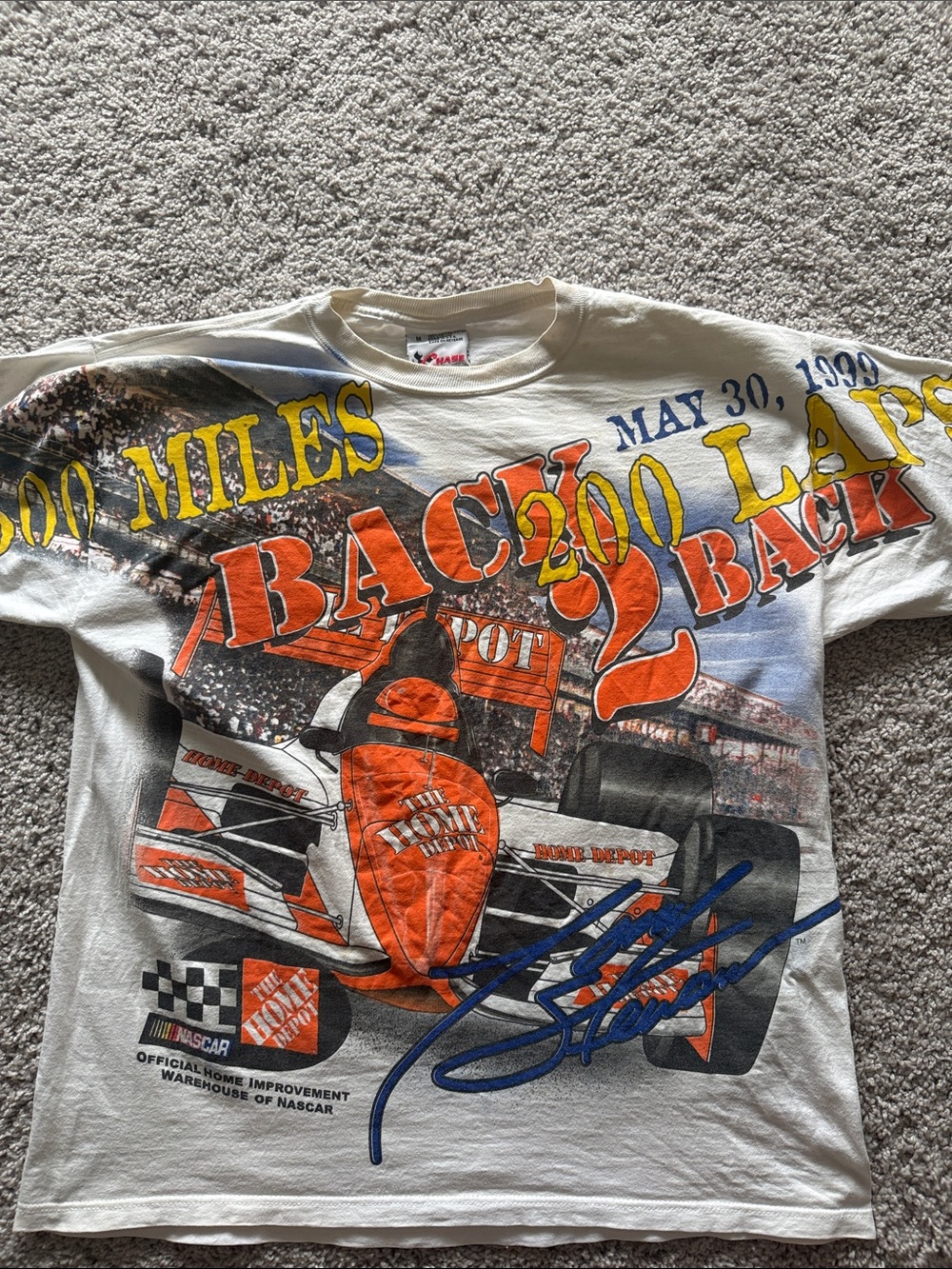 Vintage 1999 Tony Stewart Nascar Racing Shirt All Over Print Medium